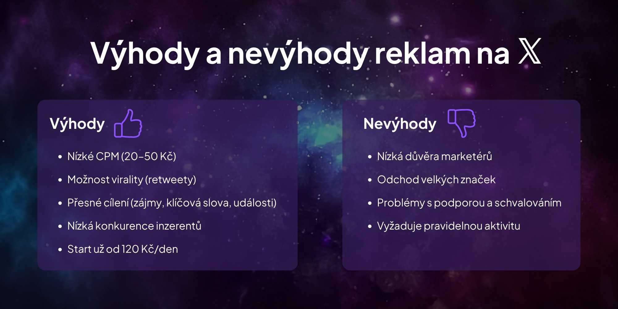 výhody a nevýhody x reklam